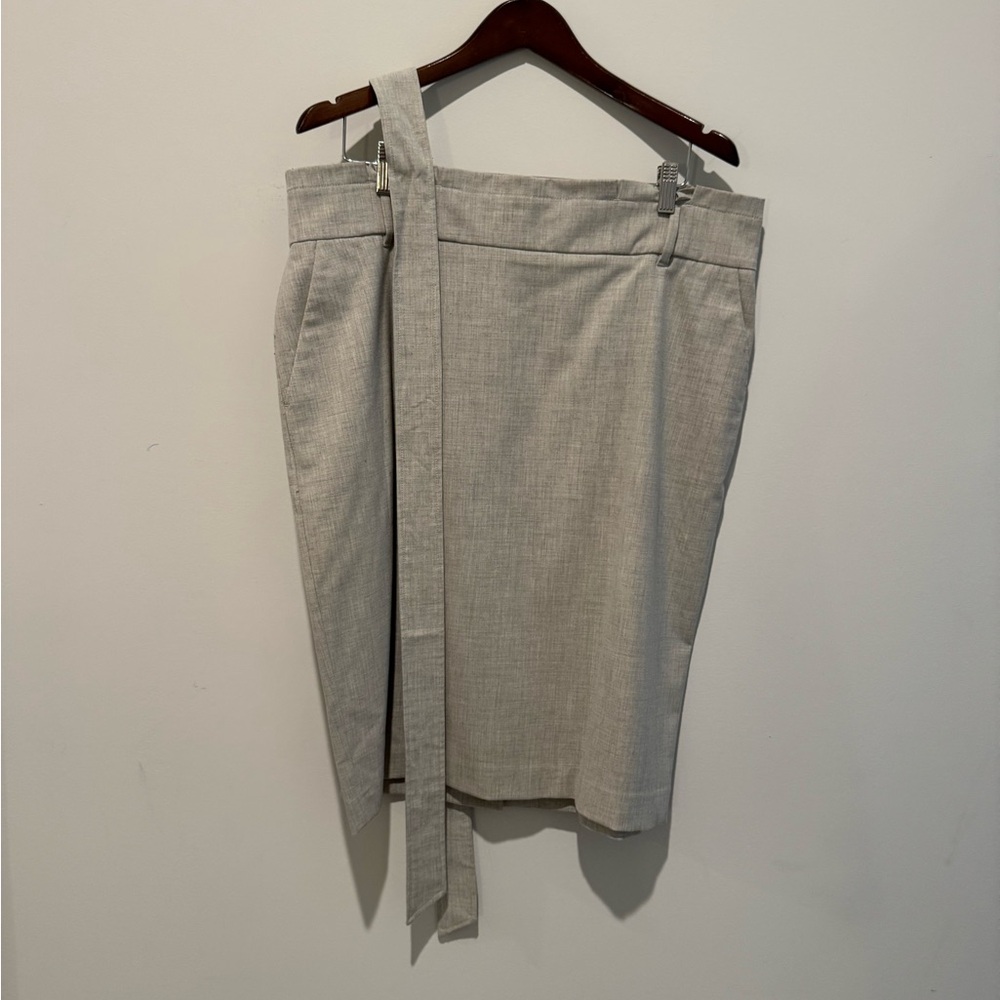 Ann Taylor Light Gray Midi Skirt